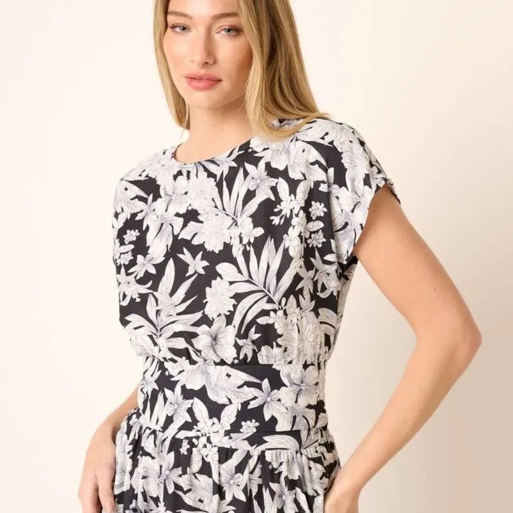 Mittoshop Tropical Print Top and Skirt Set